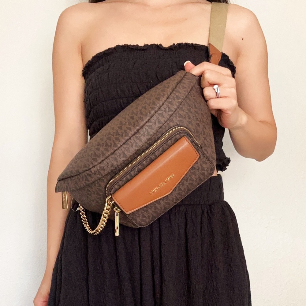 Michael Kors Brown and Tan Shoulder Bag